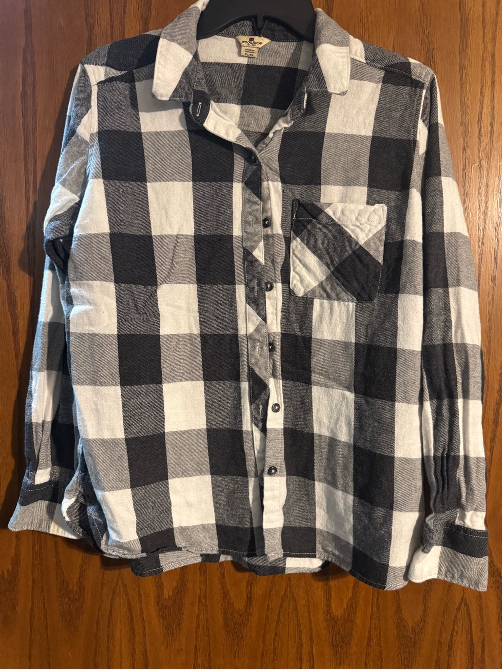 Woolrich Black and White Buffalo Check Women's Button-Down Shirt